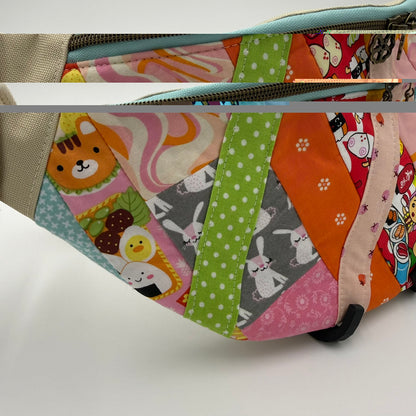 Patchwork Sling Bag – Colorful Quilted Crossbody Fanny Pack