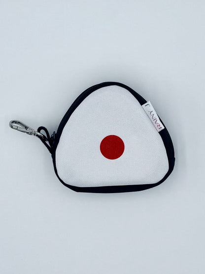 kawaii onigiri zipper pouch with silver metal clip