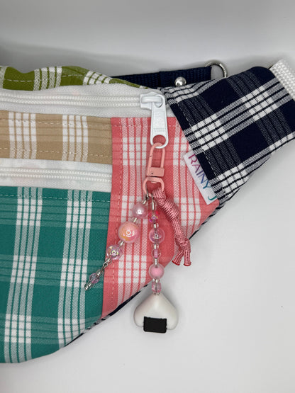 multi-color palaka crossbody bag with onigiri charm