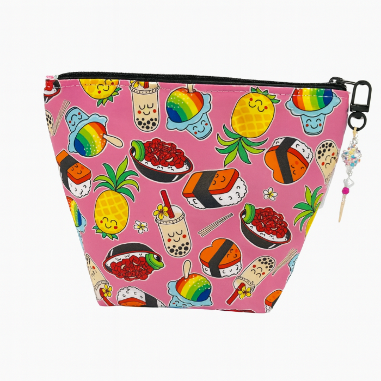 Kawaii food party zipper pouch with cute snack characters